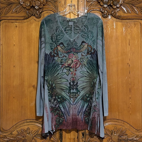 Cover Charge Tops - Cover Charge Jersey Knit Embellished Tunic Top